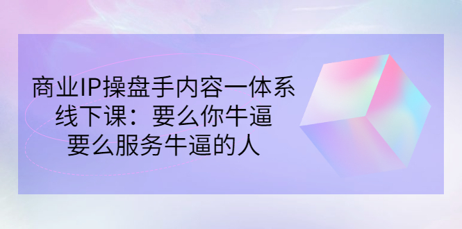 【副业项目3408期】商业IP操盘手内容一体系线下课（如何打造个人ip）-金九副业网