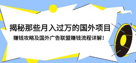 【副业项目3441期】揭秘那些月入过万的国外项目，赚钱攻略及国外广告联盟赚钱流程详解-金九副业网