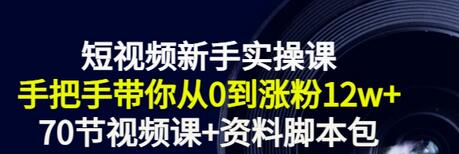 【副业项目3562期】短视频新手实操课：新手做短视频的整个步骤，手把手带你从0到涨粉12w+-金九副业网