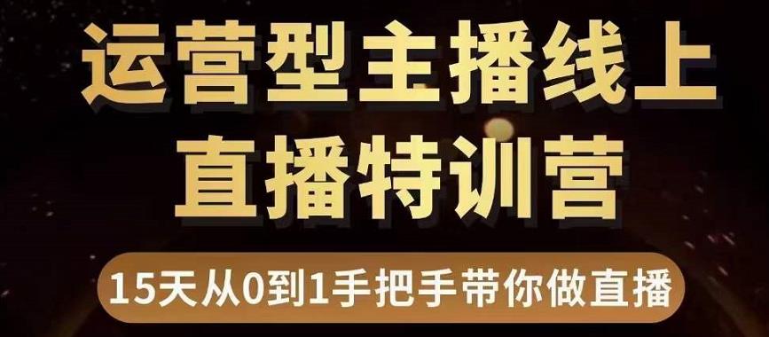 【副业项目3745期】慧哥直播电商运营型主播特训营，0基础15天手把手带你怎么做直播带货-金九副业网