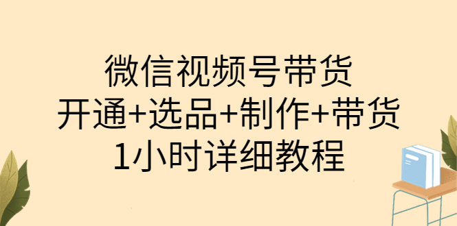 【副业项目3940期】陈奶爸·微信视频号带货：开通+选品+制作+带货（1小时详细教程）-金九副业网