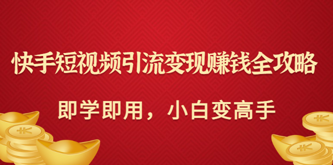 【副业项目3944期】快手短视频引流变现赚钱全攻略：即学即用，小白变高手-金九副业网