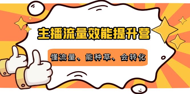 【副业项目4373期】主播流量效能提升营：懂流量、能种草、会转化，清晰明确方法规则-金九副业网