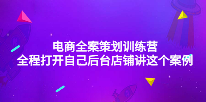 【副业项目4551期】电商全案策划训练营：全程打开自己后台店铺讲这个案例（9节课时）-金九副业网