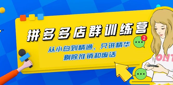 【副业项目4593期】98K电商学院·拼多多店群培训课，0基础也能学，从入门到精通-价值2499元-金九副业网