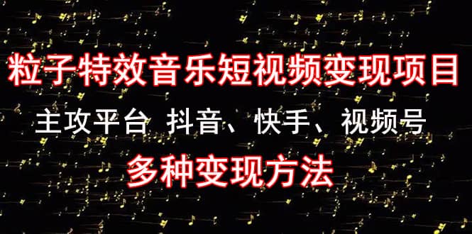 【副业项目4821期】《粒子特效音乐短视频变现项目》主攻平台 抖音、快手、视频号 多种变现方法-金九副业网