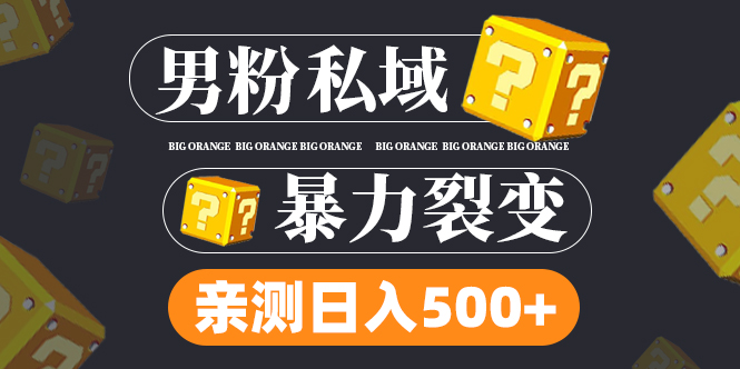 【副业项目5085期】男粉私域项目：亲测男粉裂变日入500+-金九副业网