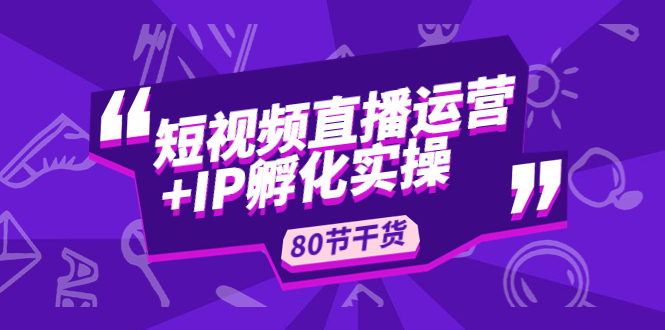 【副业项目5165期】短视频直播运营+IP孵化实战：80节干货实操分享-金九副业网