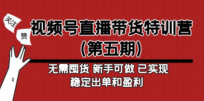 【副业项目5139期】视频号直播带货特训营（第五期）无需囤货 新手可做 已实现稳定出单和盈利-金九副业网