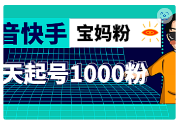 【副业项目5035期】抖音快手三天起号涨粉1000宝妈粉丝的核心方法【详细玩法教程】-金九副业网