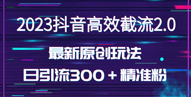 【副业项目5421期】日引300＋创业粉，独家抖音高效截流2.0玩法（价值1280）-金九副业网