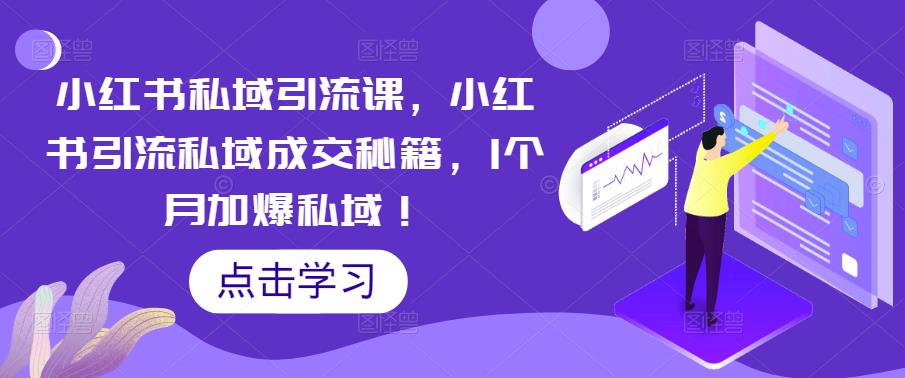 【副业项目5470期】小红书私域引流课，小红书引流私域成交秘籍，1个月加爆私域！-金九副业网