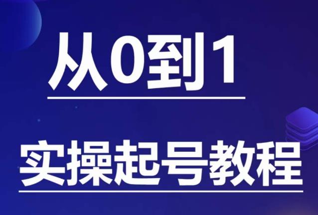 【副业项目6151期】石野·小白起号实操教程，​掌握各种起号的玩法技术，了解流量的核心-金九副业网