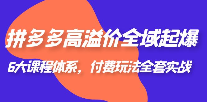 【副业项目6362期】拼多多-高溢价 全域 起爆，6大课程体系，付费玩法全套实战！-金九副业网