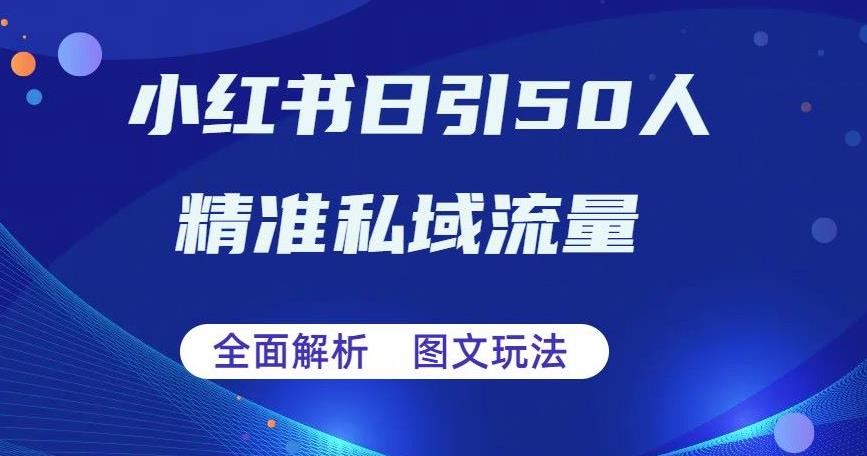 【副业项目6772期】全面解析小红书图文引流日引50私域流量【揭秘】-金九副业网