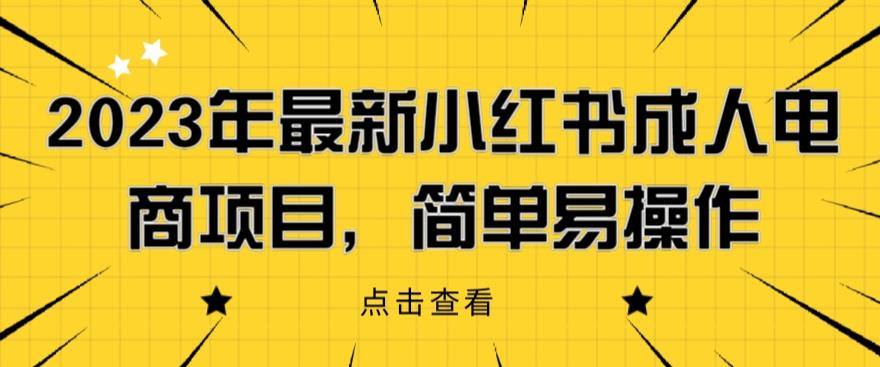 【副业项目6532期】2023年最新小红书成人电商项目，简单易操作【详细教程】-金九副业网