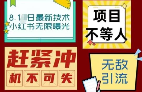 【副业项目7166期】最新小红书最新引流技术无限曝光，亲测单账号日引精准粉100+无压力（脚本＋教程）-金九副业网