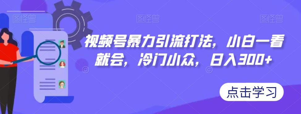 【副业项目7417期】视频号暴力引流打法，小白一看就会，冷门小众，日入300+【揭秘】-金九副业网