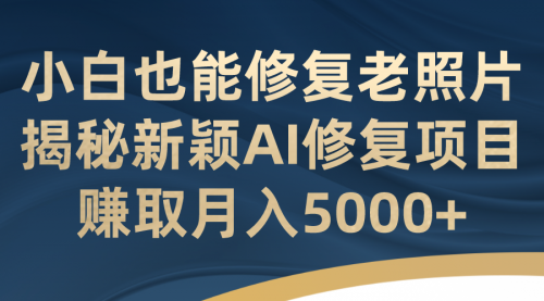 【副业项目7218期】小白也能修复老照片！揭秘新颖AI修复项目-金九副业网