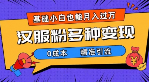 【副业项目7862期】一部手机精准引流汉服粉，0成本多种变现方式，小白月入过万（附素材+工具）-金九副业网