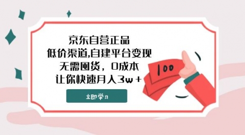 【副业项目8104期】京东自营正品,低价渠道,自建平台变现，无需囤货，0成本，让你快速月入3w＋-金九副业网