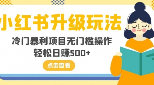 【副业项目8254期】小红书升级玩法，冷门暴利项目无门槛操作，轻松日赚500+-金九副业网