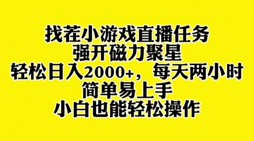 【副业项目8382期】找茬小游戏直播，强开磁力聚星，小白也能上手-金九副业网