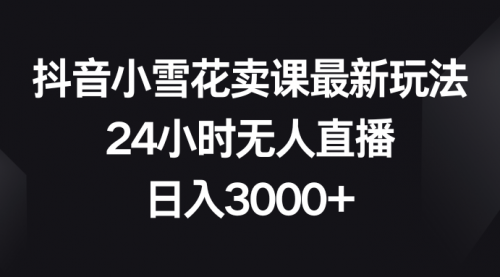 【副业项目8485期】抖音小雪花卖课最新玩法，24小时无人直播-金九副业网