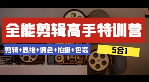 【副业项目8500期】全能剪辑-高手特训营：剪辑+思维+调色+拍摄+包装-金九副业网