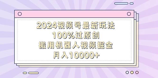 2024视频号最新玩法，100%过原创，搬用机器人视频掘金，月入10000+-金九副业网