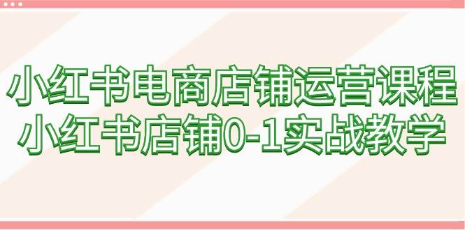 小红书电商店铺运营课程，小红书店铺0-1实战教学（60节课）-金九副业网