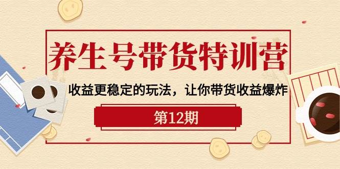 养生号带货特训营【12期】收益更稳定的玩法，让你带货收益爆炸-9节直播课-金九副业网