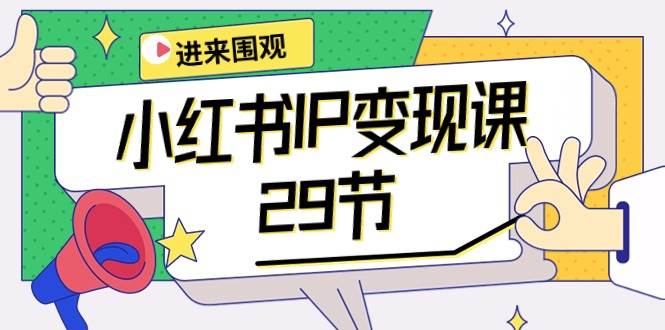 小红书IP变现课：开店/定位/IP变现/直播带货/爆款打造/涨价秘诀/等等/29节-金九副业网