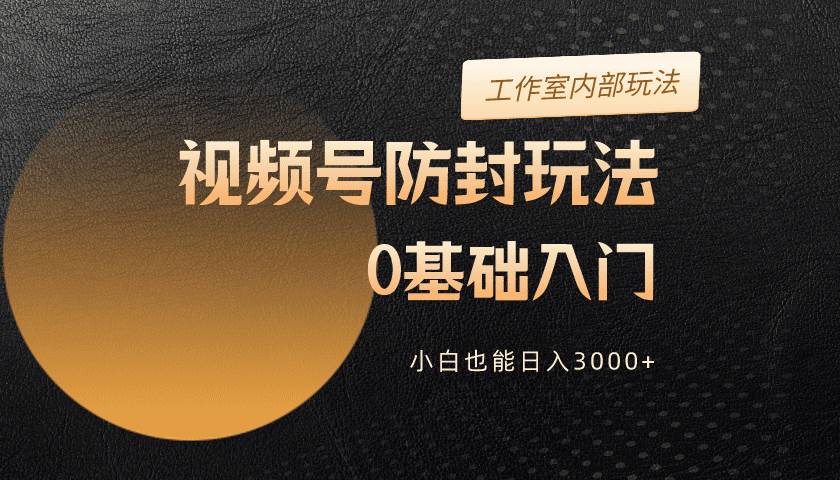 2024视频号升级防封玩法，零基础入门，小白也能日入3000+-金九副业网