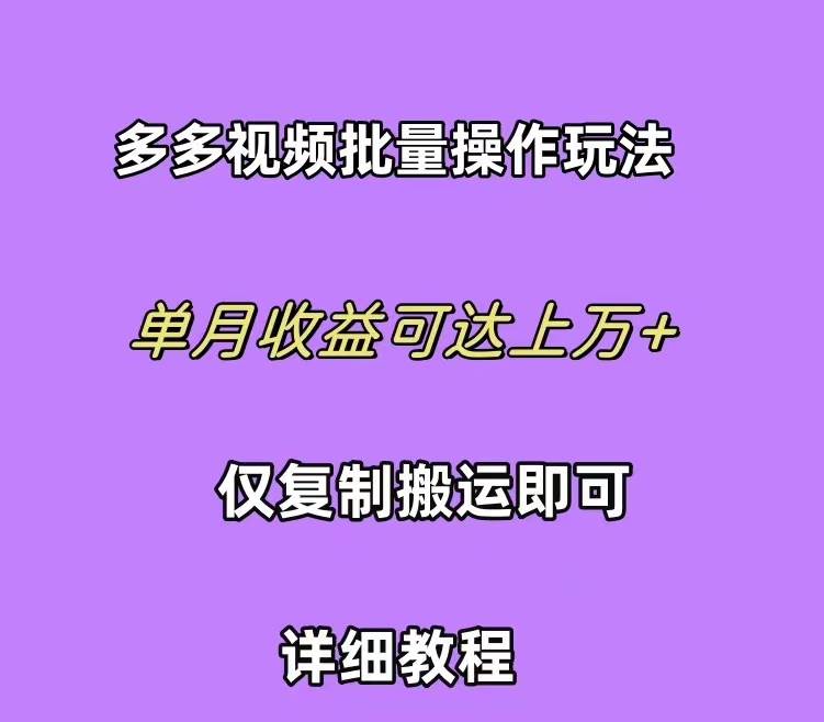 拼多多视频带货快速过爆款选品教程 每天轻轻松松赚取三位数佣金 小白必…-金九副业网