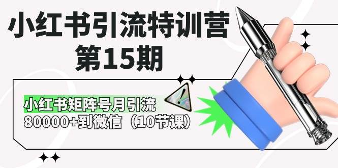 小红书引流特训营-第15期，小红书矩阵号月引流80000+到微信（10节课）-金九副业网