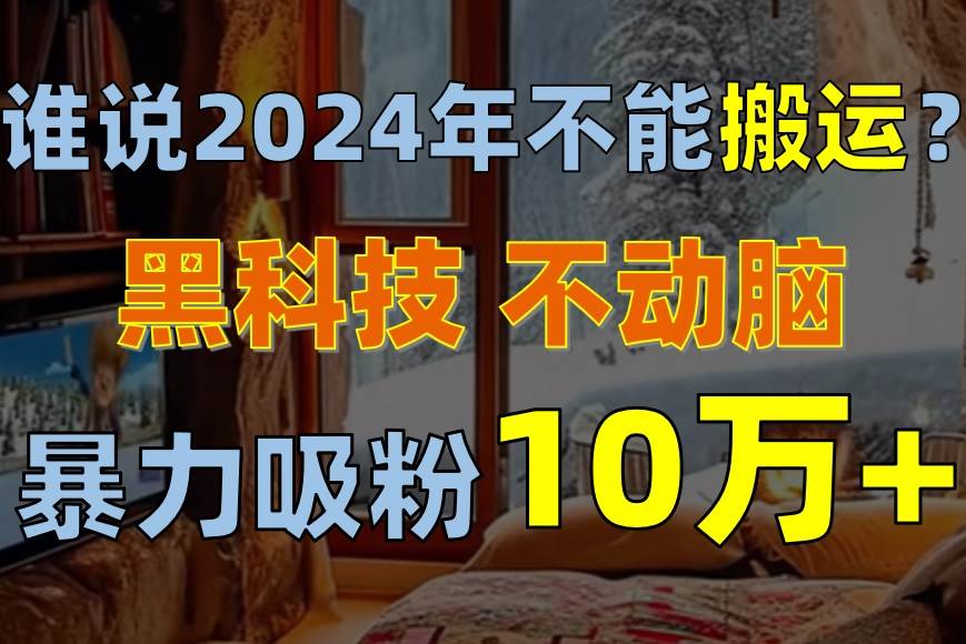 谁说2024年不能搬运？只动手不动脑，自媒体平台单月暴力涨粉10000+-金九副业网