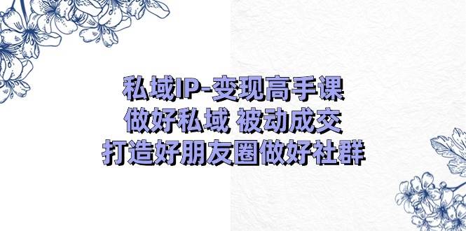 私域IP-变现高手课：做好私域 被动成交，打造好朋友圈做好社群（18节）-金九副业网