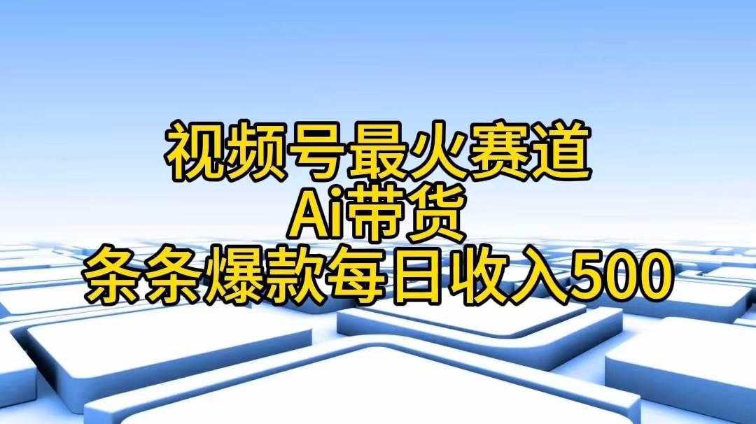 视频号最火赛道——Ai带货条条爆款每日收入500-金九副业网