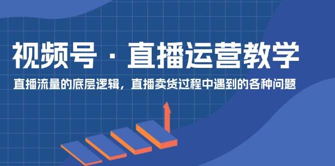 视频号 直播运营教学：直播流量的底层逻辑，直播卖货过程中遇到的各种问题-金九副业网