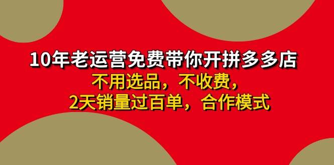 拼多多-合作开店日入4000+两天销量过百单，无学费、老运营教操作、小白…-金九副业网