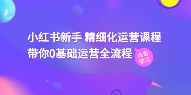 小红书新手 精细化运营课程，带你0基础运营全流程（41节视频课）-金九副业网