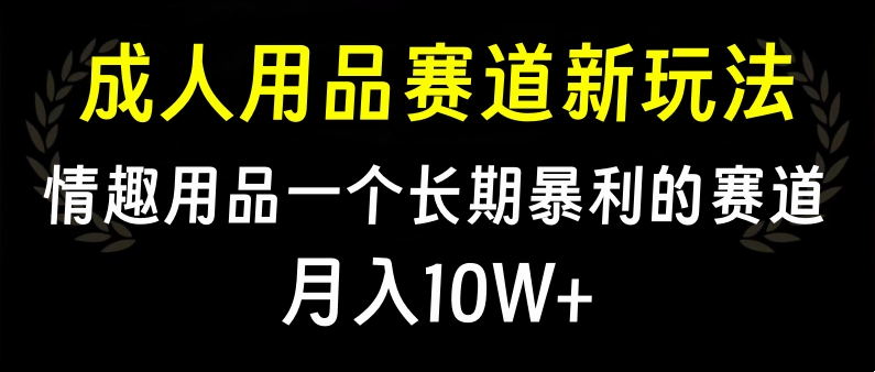 大人用品赛道新玩法，情趣用品一个长期暴利的赛道，月入10W+-金九副业网