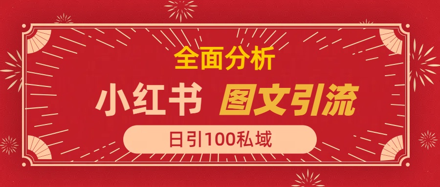 小红书图文引流，全面解析，日引100私域流量是怎样做到的-金九副业网